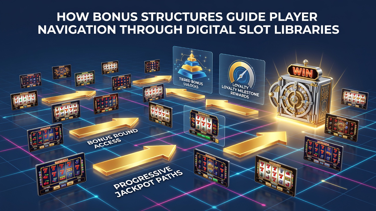 Visual representation of bonus structures influencing slot game selections in digital casino interfaces