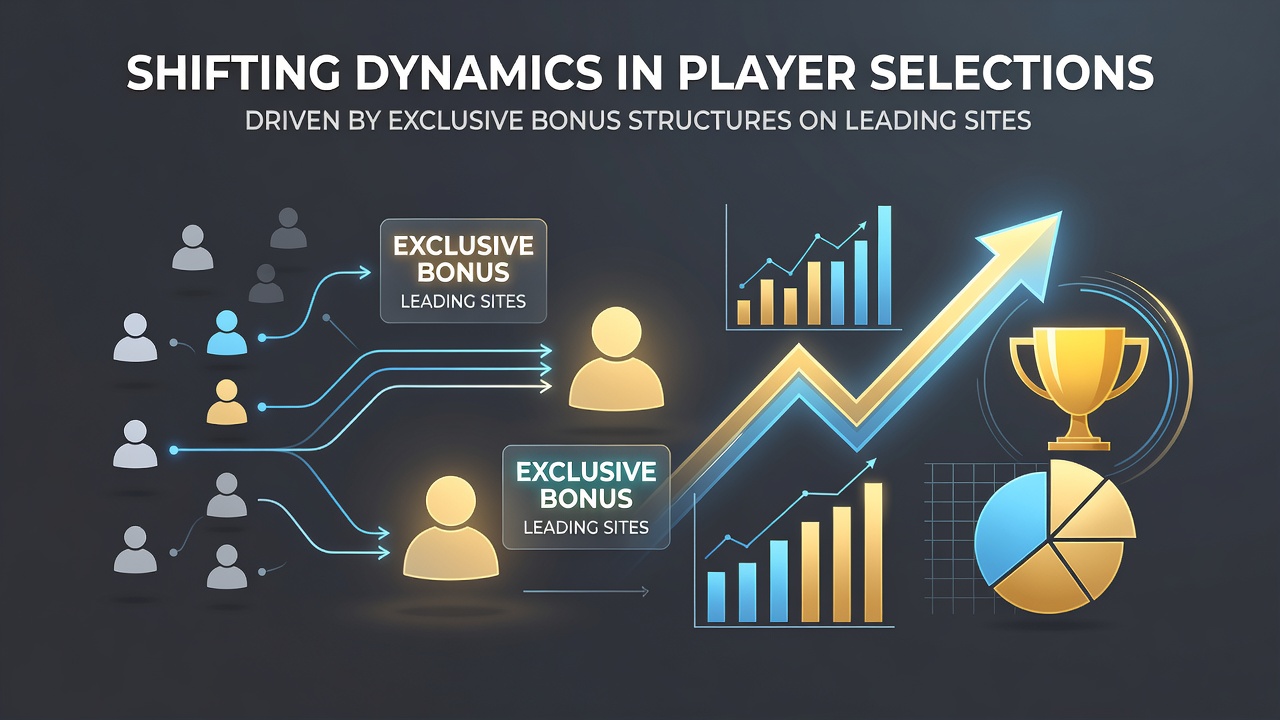 Graph showing changes in player game selections due to exclusive bonuses on leading sites