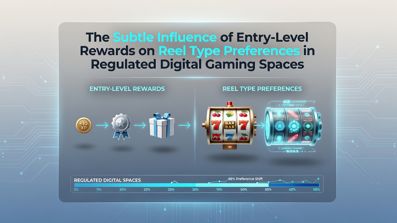 Visual representation of entry-level rewards influencing reel selections in digital gaming platforms