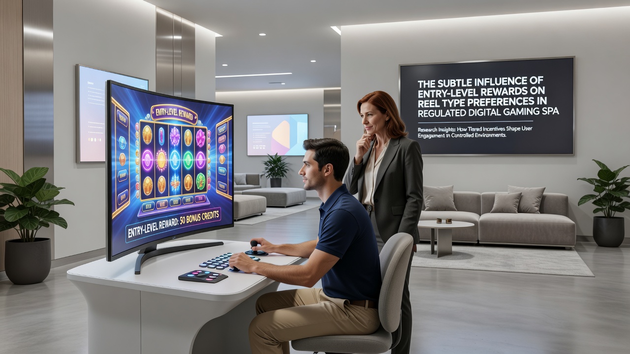 Illustration showing data patterns of reel type preferences shaped by entry-level rewards in gaming environments