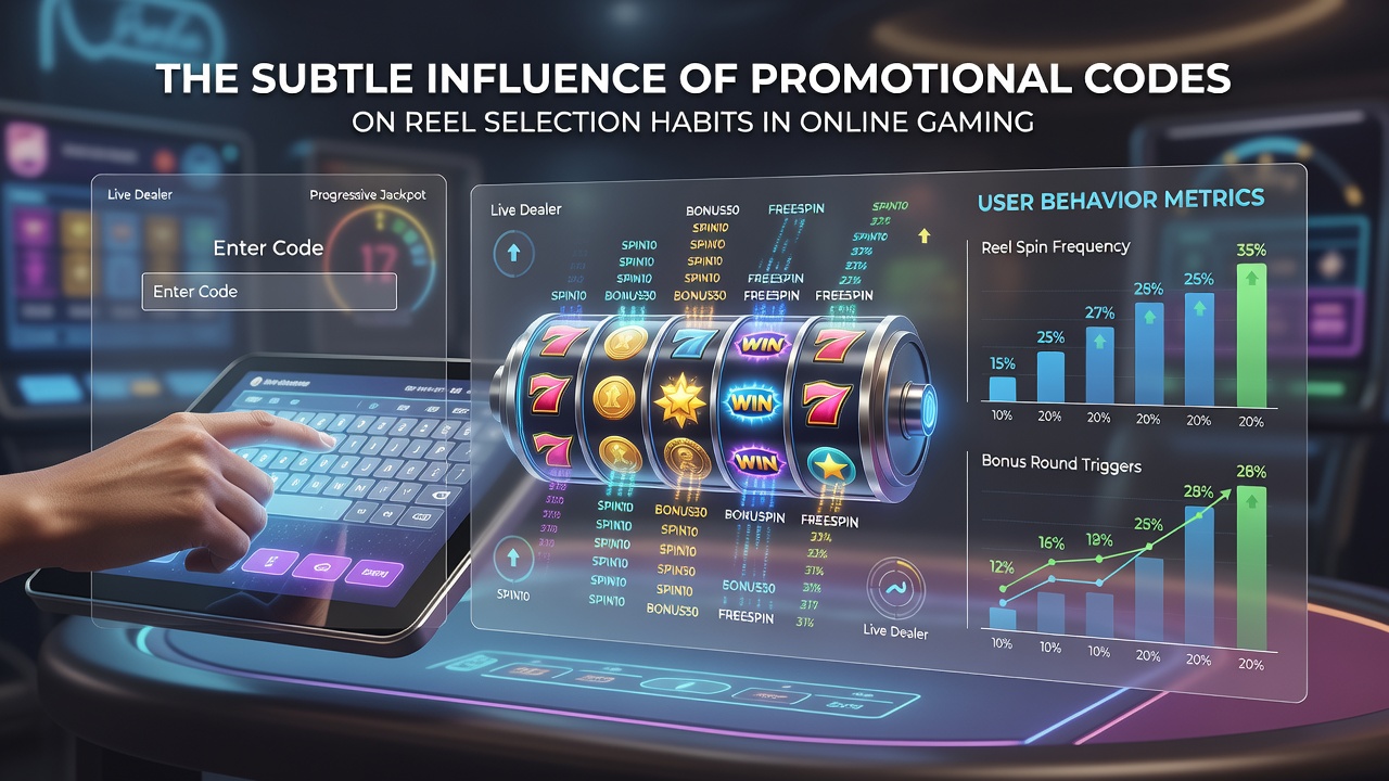 Analytics dashboard displaying reel selection trends influenced by active promotional codes