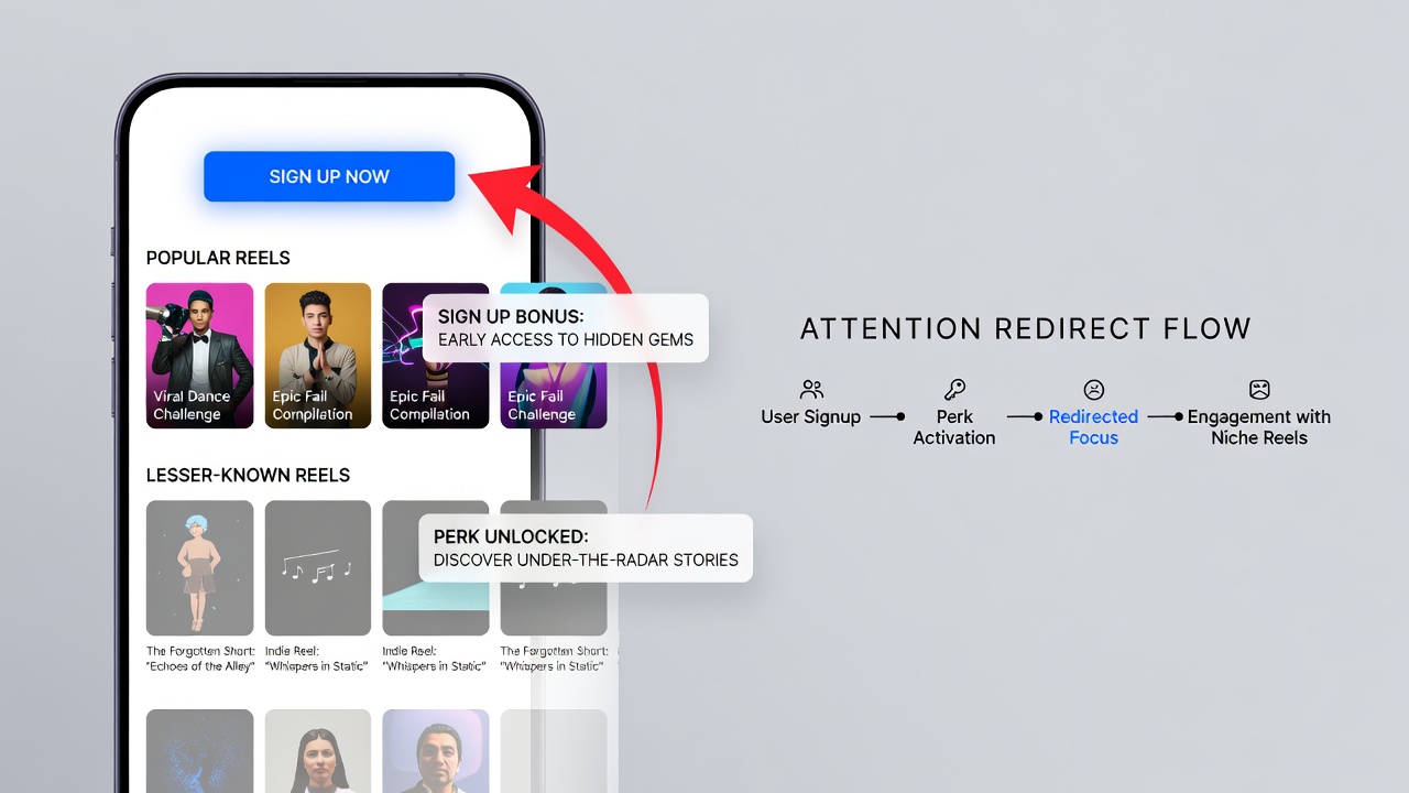 Analytics dashboard view illustrating player navigation toward niche slots following signup reward activation